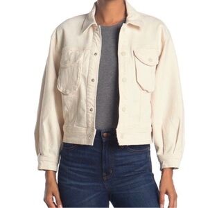 MOTHER SUPERIOR Bubble Batwing Jacket Natural Wash Beige Cream Jean Denim S